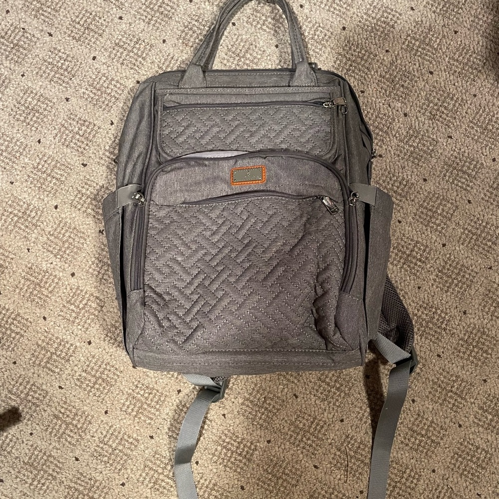 Grey diaper bag